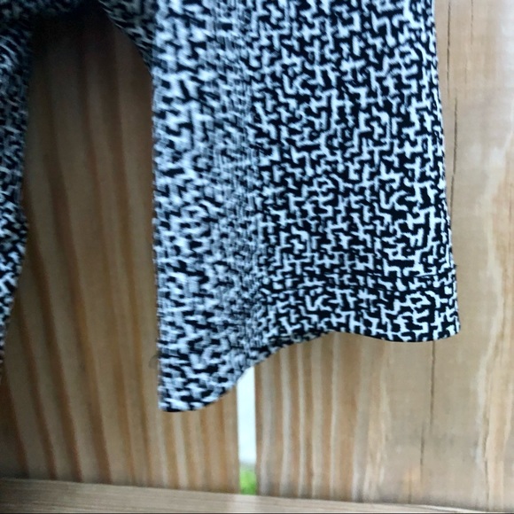 NY & CO Top Blouse black & white business casual comfy size Large Stretch - Picture 2 of 7